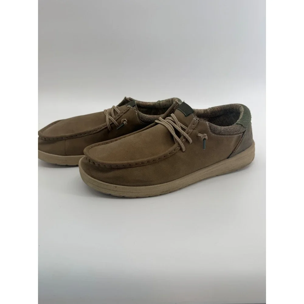 Hey Dude Paul Wide Nut Brown Mens Slip On Loafers 44043-2AH Size 11 EE